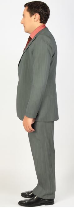 Big and Tall Grey Pinstripe Vested Suit