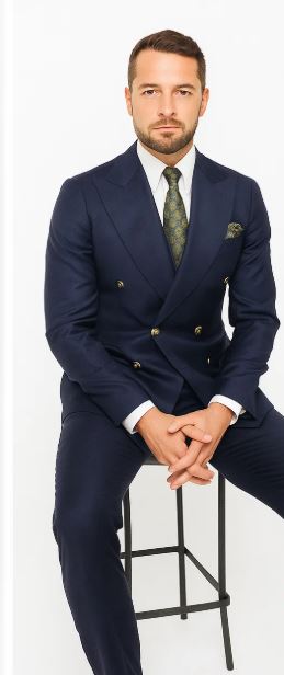 Navy Double Breasted Sport Coat