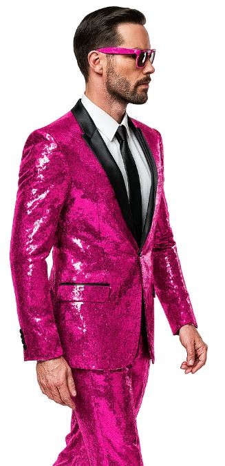 Pink Fabric Glitter Suit