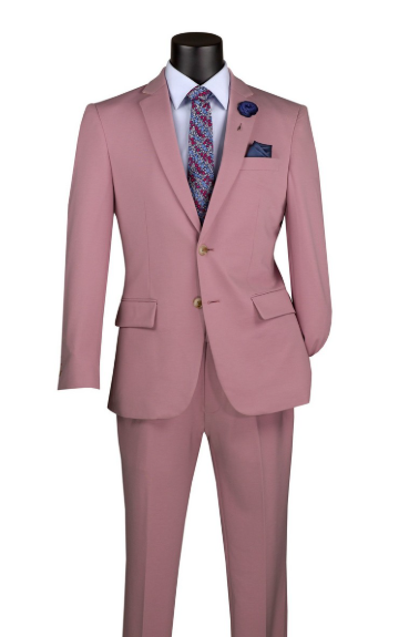 Men’s Mauve Salmon 2 Piece Suit, Formal Wedding Prom Dress Suit