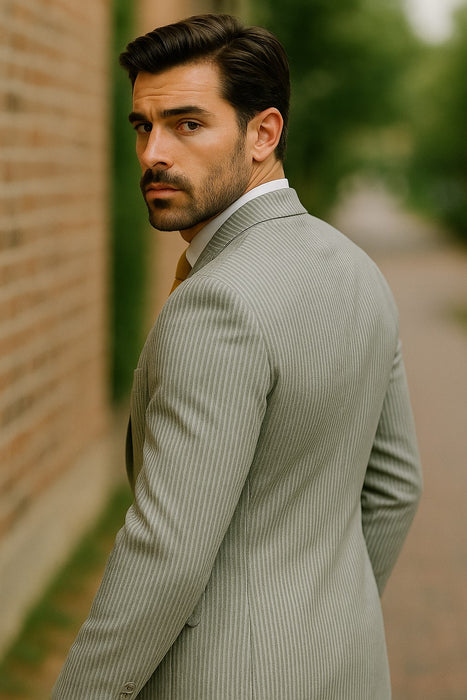 Sear Sucker Suit Mens 3pc 100% Cotton Seersucker Sear sucker suit Red & Grey - High End Suits - High Quality Suits