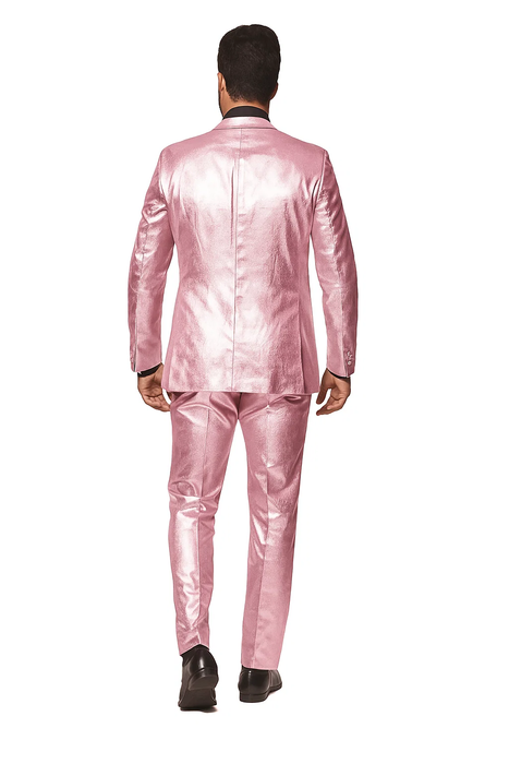 Shiny Metallic Party Pink Suit