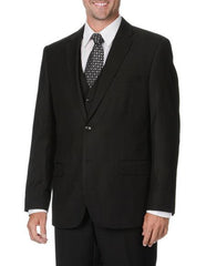Brand: Caravelli Collezione Suit - Caravelli Suit - Caravelli italy Caravelli Men's 2 Button Black Pinstripe Vested Fully Lined Suit