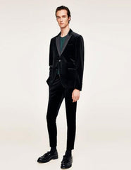 Alberto Nardoni Brand Men'S Black Cheap Priced Designer Fashion Dress Casual Men'S Blazer Jacket For Men On Sale Velvet Suit Blazer