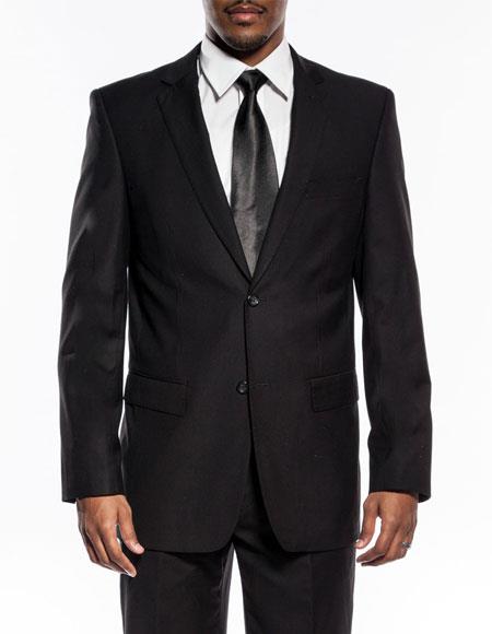 Extra Slim Fit Suit Mens Classic Black Extra Slim Fit Wedding Prom Skinny Suit main image 1