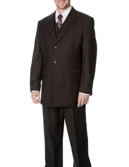 Brand: Caravelli Collezione Suit - Caravelli Suit - Caravelli italy Caravelli Men's Brown 3-piece Vested Classic Fit Suit