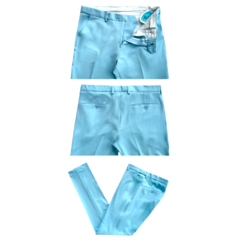 Mens Cotton Stretch Fashion Sky Suit - Image 5