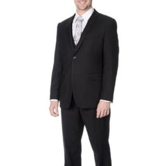 Men'S 100-Percent Polyester Slim Fit Black Vested Business Suits