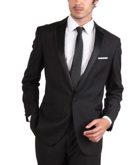 Single Button formalwear Jacket ~ Skinny Slim Fit Tapered Leg Lower Rise Pants Tuxedo