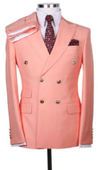 Slim Fitted Cut Mens Tan Double Breasted Blazers - Double Breasted Sport Coat
