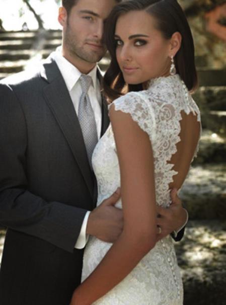 Men'S Steel Grey 2 Button Allure Tuxedo Suits Tuxedos - Mens Grey And Black Tuxedo Wedding - Charcoal Grey Tuxedo
