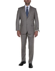 Tan ~ Beige Pinstripe 2 Button Suit Side Vented Suit Regular Modern Fit Suits Flat Front Pants