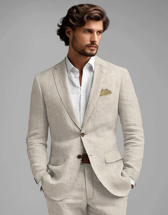 Tan Seersucker Suit