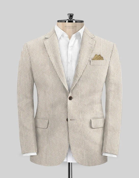 Tan Seersucker Suit