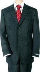 Men's Sharp Black Pinstripe Super 140s Side Vented