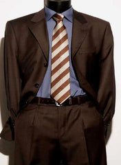 Chocolate Brown Italian Super 150's Wool premier quality italian fabric Design Men's Three buttons Suit