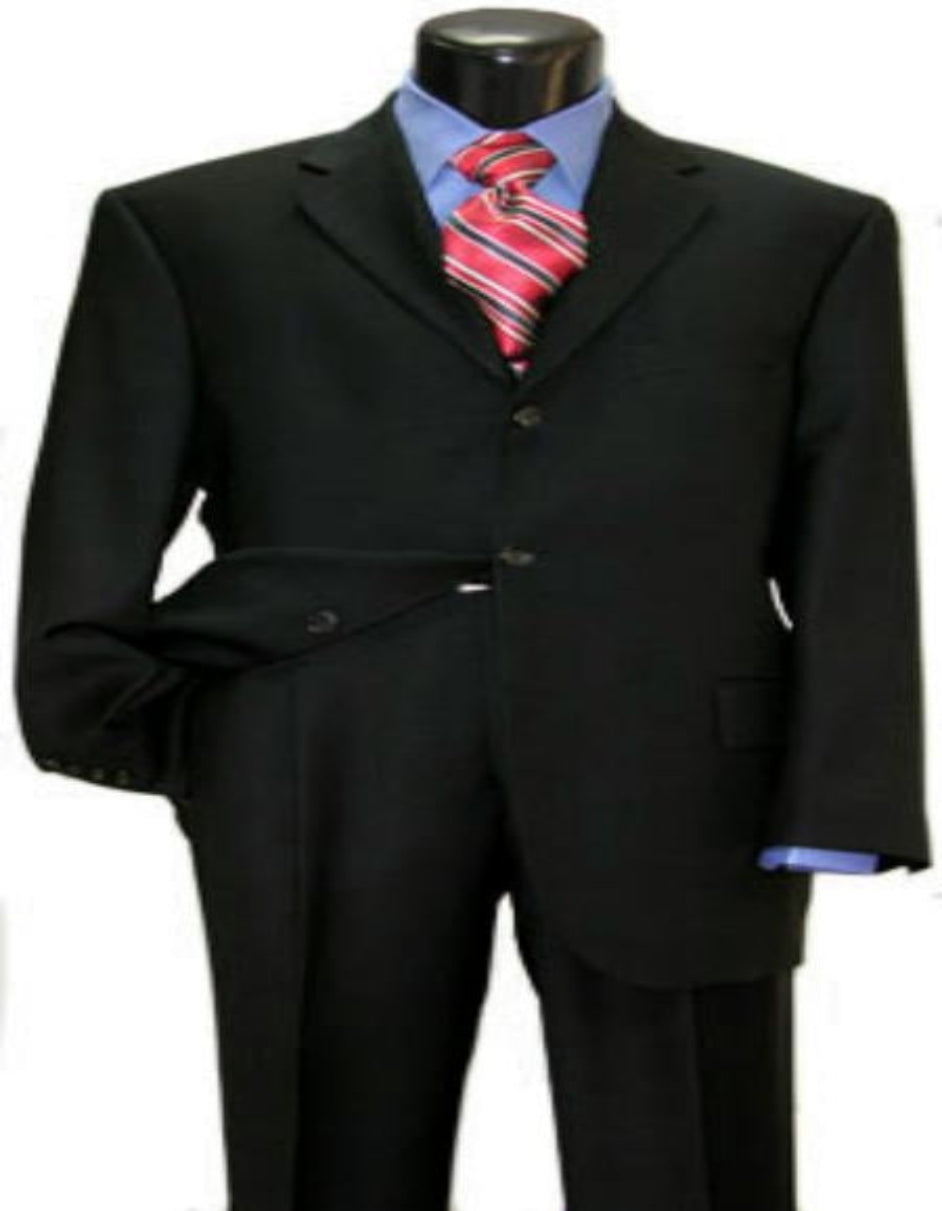 Black Super 150'S Wool Men's Cheap Priced Business Suits Clearance Sale Available In 2 Or 3 Buttons Style Regular Classic Cut Vented