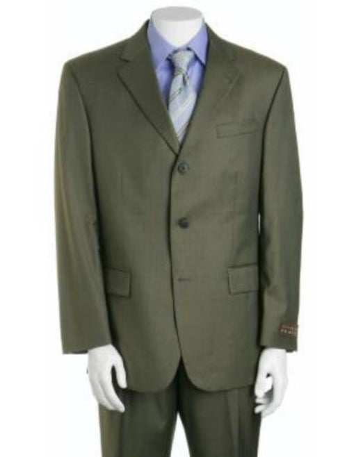 Olive Green Three ~ 3 Buttons Super 150's