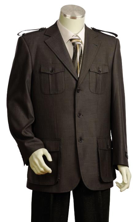 Men's Stylish 3 Button Rust Zoot Suit