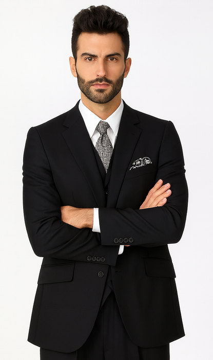 Three buttons Black Suit