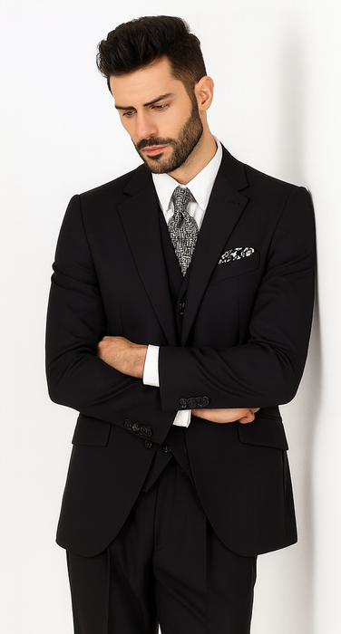 Three buttons Black Suit