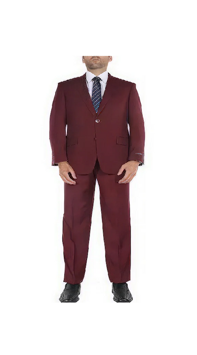 Men'S Classic Fit Burgundy ~ Wine ~ Maroon Suit 2 Button Two-Piece Side Vents Cheap Priced Business Suits Clearance Sale