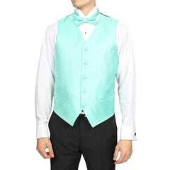 Men's Pale turquoise ~ Light Blue Stage Party 4-Piece Men's Vest Set Also available in Big and Tall Sizes