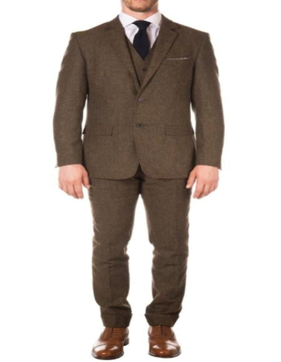 Tweed 3 Piece Suit - Tweed Wedding Suit Mens Cognac One Chest Pocket Super Slim Fit Jacket Designer Cheap Priced Men'S Slim Fitted Suit - Skinny Fit Suits
