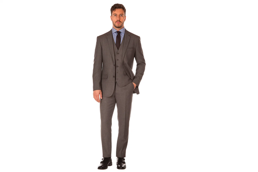 Tweed 3 Piece Suit - Tweed Wedding Suit Mens Grey Matching Super Slim Pant With Unhemmed Bottom Designer Cheap Priced Men'S Slim Fitted Suit - Skinny Fit Suit