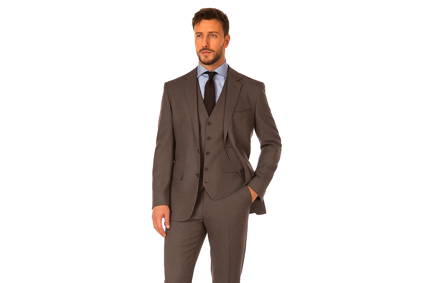 Tweed 3 Piece Suit - Tweed Wedding Suit Mens Grey Matching Super Slim Pant With Unhemmed Bottom Designer Cheap Priced Men'S Slim Fitted Suit - Skinny Fit Suit