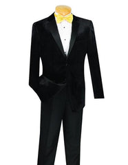 Men's 2 Button Velvet Tuxedo Black