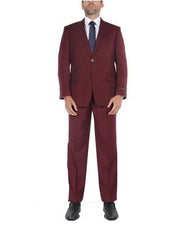 Men'S Classic Fit Burgundy ~ Wine ~ Maroon Suit 2 Button Two-Piece Side Vents Cheap Priced Business Suits Clearance Sale