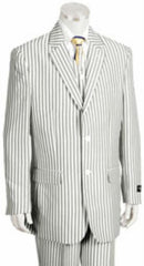 Sear Sucker Suit Seersucker Suit - Searsucker Suits 2 Button Jacket Flat Front Pants sear sucker Suits For Men