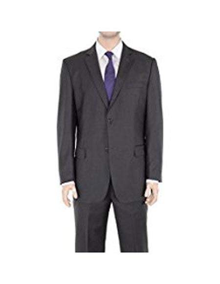 Men'S Solid Charcoal Gray 2 Button Regular Fit Suit (We Have More Braveman Suits Call 1-844-650-3963 To Order)