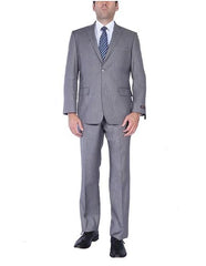 Men's Two-Piece Classic Fit 2 Button Side Vents Grey Cheap Priced Business Suits Clearance Sale