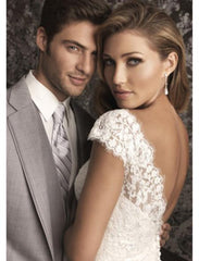 Men'S Super 100s Wool 2 Button Allure Men Tuxedo Suits Tuxedos Heather Grey