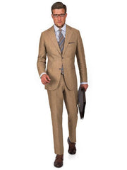Men's 2 Button Intense Khaki Linen Suit