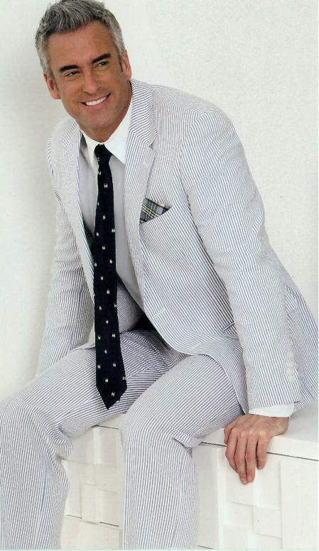 Sear Sucker Suit 100% Cotton Classic Seersucker Sear sucker suit Dark Navy/White
