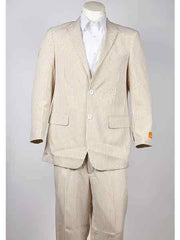 Men's seersucker ~ sear sucker 2 Button Beige Suit
