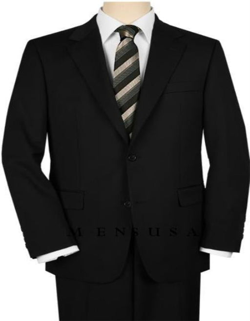 High-quality Construction 2 Button  Side Vented Black on Solid Black Ultimate Tailoring & Wool