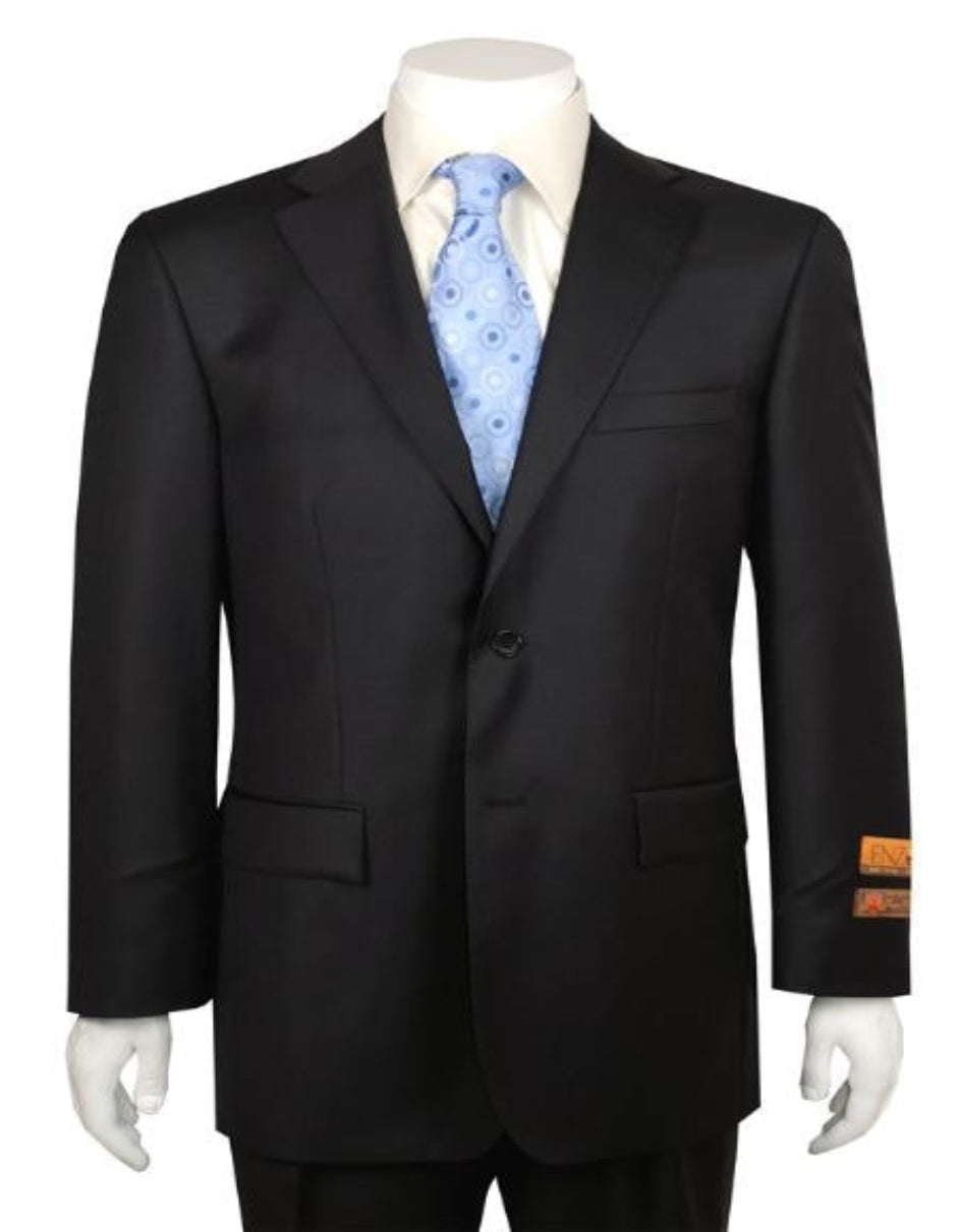 Black Modern Fit Suits Super 150'S Suit - 100% Percent Wool Fabric Suit - Worsted Wool Business Suit