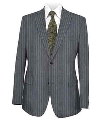 Men's Stripe 2 Button Dark Grey Side Vent Suit