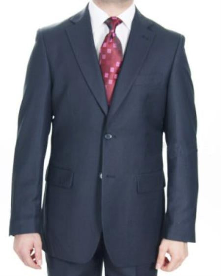 Men's 2 Button Dark Navy patterned Suit
