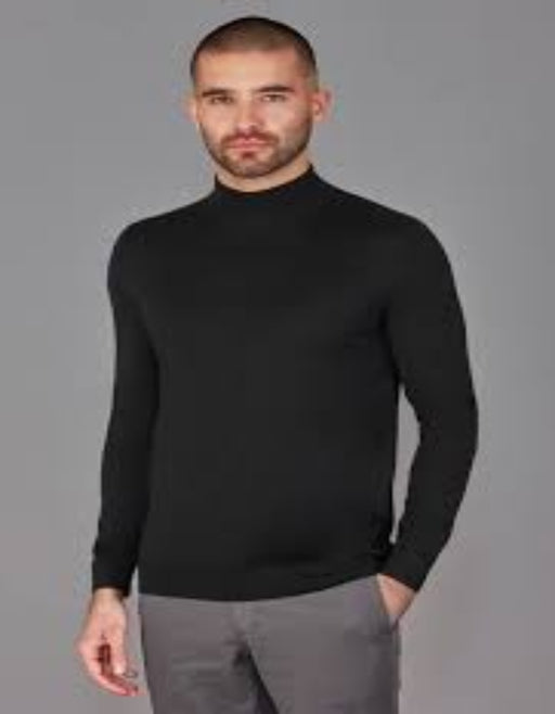 Men's Silk Mock Turtleneck – Elegant & Professional Knitwear