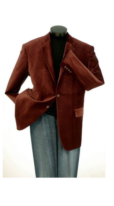 Velour Men's blazer Jacket 2 Button Men's Brown Velvet Cheap Priced Unique Dress