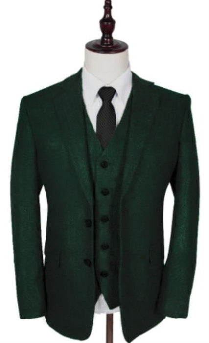 Vintage Suits - Tweed Suit - Herringbone Suits Green