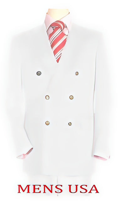 Men's High Quality Snow White Men's Double Breasted Suits Jacket Blazer Dinner Jacket