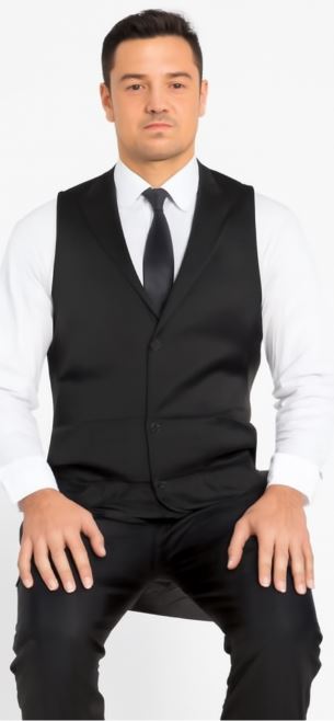 Men's Solid Black Vest