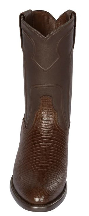 Los Altos Boots Men's Lizard Teju Roper Western Boots Brown