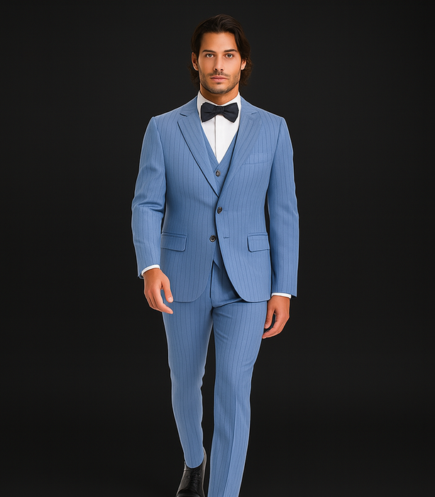 Light Blue Pinstripe Suit